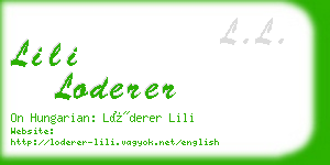 lili loderer business card